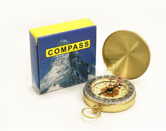 Metal flip compass outdoor compass pocket watch copper compass