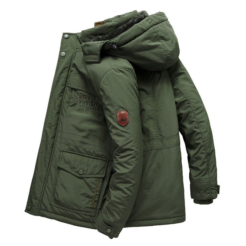 Retro Style New Cotton-padded Coat Washed Jacket Men