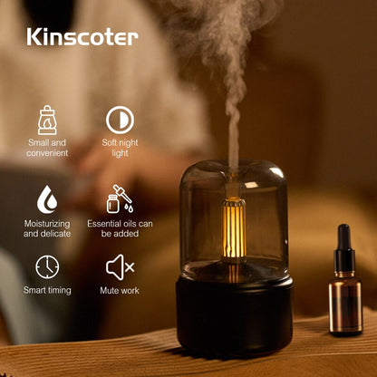 KINSCOTER Aromatherapy Essential Oil Fragrance Diffuser, Electric USB Aroma Diffuser, Mini Bedroom Ultrasonic Air Humidifier