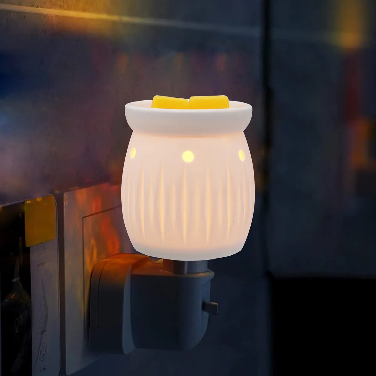 Ceramic Electric Wax Warmer Wax Melt Burner- Fragrance Wax Cube Melter- Plug In Oil Burner For Home Office Decor Gift