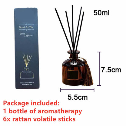 50ml Fragrance Decoration Rattan Sticks Purifying Air Aroma Diffuser Set Aromatherapy Living Room Office No Fire Essential Oil
