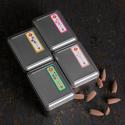 Gift Iron Box 50Pcs Natural More Flavor Backflow Incense Cones Incense Room Fragrance Aromatherapy Air Fresh Meditation