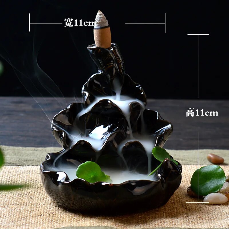 Hot Creative Tower Incense Ceramic Burner Fragrance Holder Backflow Censer Creative Aromatherapy Smoke Reflux Incense burner