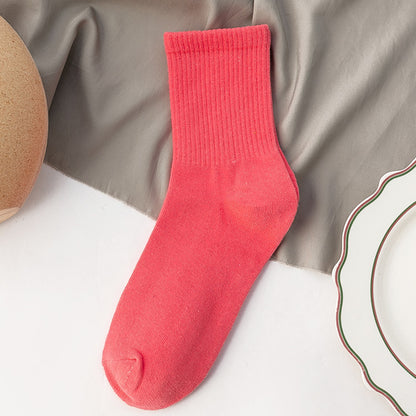 Candy-colored Mid-calf High Rubber Band Student Sports Socks