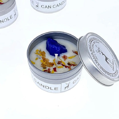 Scented Long Lasting Soy Candles Crystal Stone Dried Flower Fragrance Smokeless Fragrance Candle for Home Decorstion Candle Jar