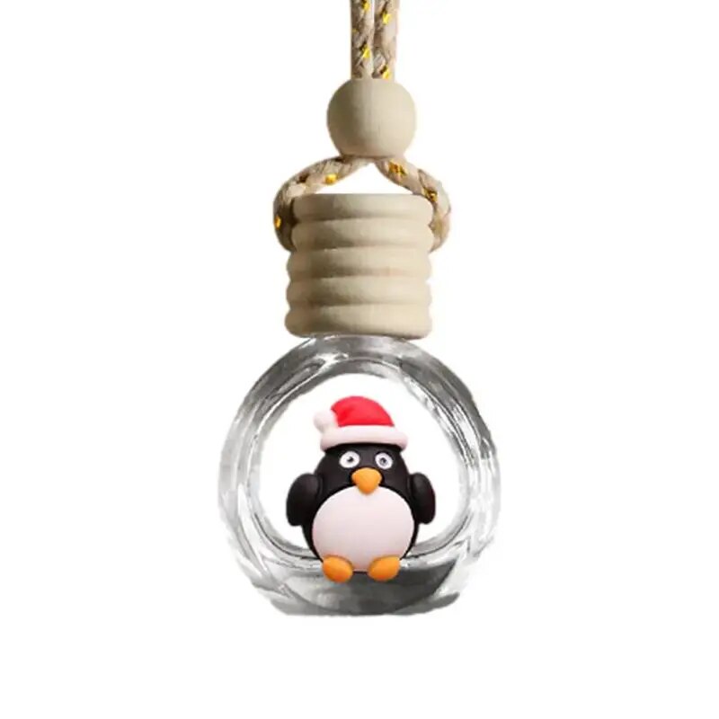 Christmas Car Air Freshener Perfume Bottle Car Air Outlet Hanging Fragrance Essential Oil Glass Perfume Diffuser Auto Ornaments