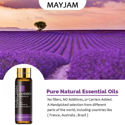 MAYJAM 10ML Aromatic Diffuser Essential Oil Lavender Vanilla Myrrh Fragrance Oil For Soaps Candle Making Massage Humidifiers