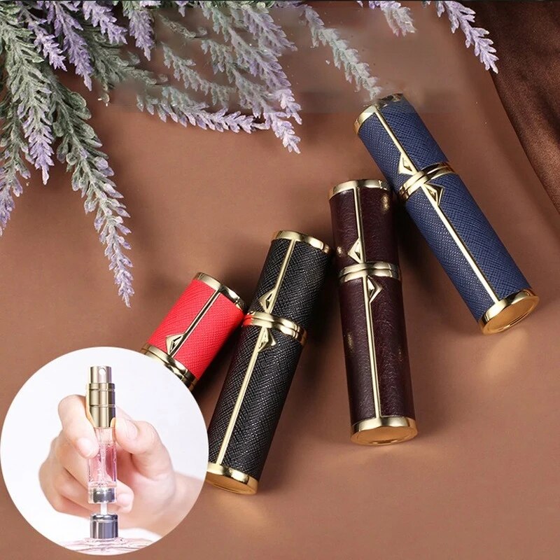 5ml Leather Perfume Bottle Refillable Perfume Atomizer for Travel Spray Bottle with Ultral Fine Fragrance Container Freeshipping