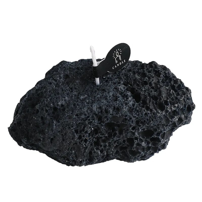 Mini Stone Shape Scented Candles Black Geometry Fragance Candle Creative Volcanic Stone Candle Gift Nordic Style Home Decor