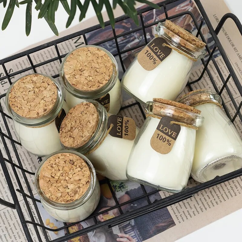 Decor Scented Scented candles scented Bulk Glass Jars Candle with Cork Lids Pudding Container Fragance Candle for Wedding