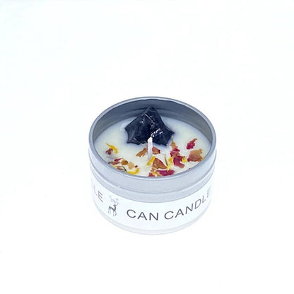 1PC Scented Aroma Soy Candles Crystal Stone Candle Dried Flower Fragrance Smokeless Fragrance Candle for Home Decoration Wax Jar