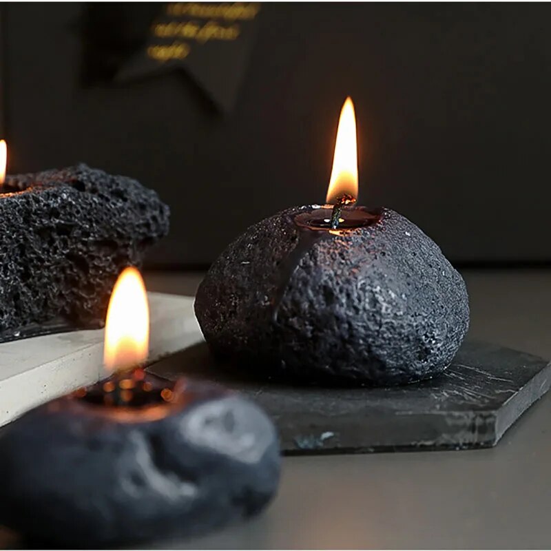 Mini Meteorite Scented Candles Black Geometry Moon Candle Fragance Funny Cheeky Gift Birthday Nordic for Home Decor