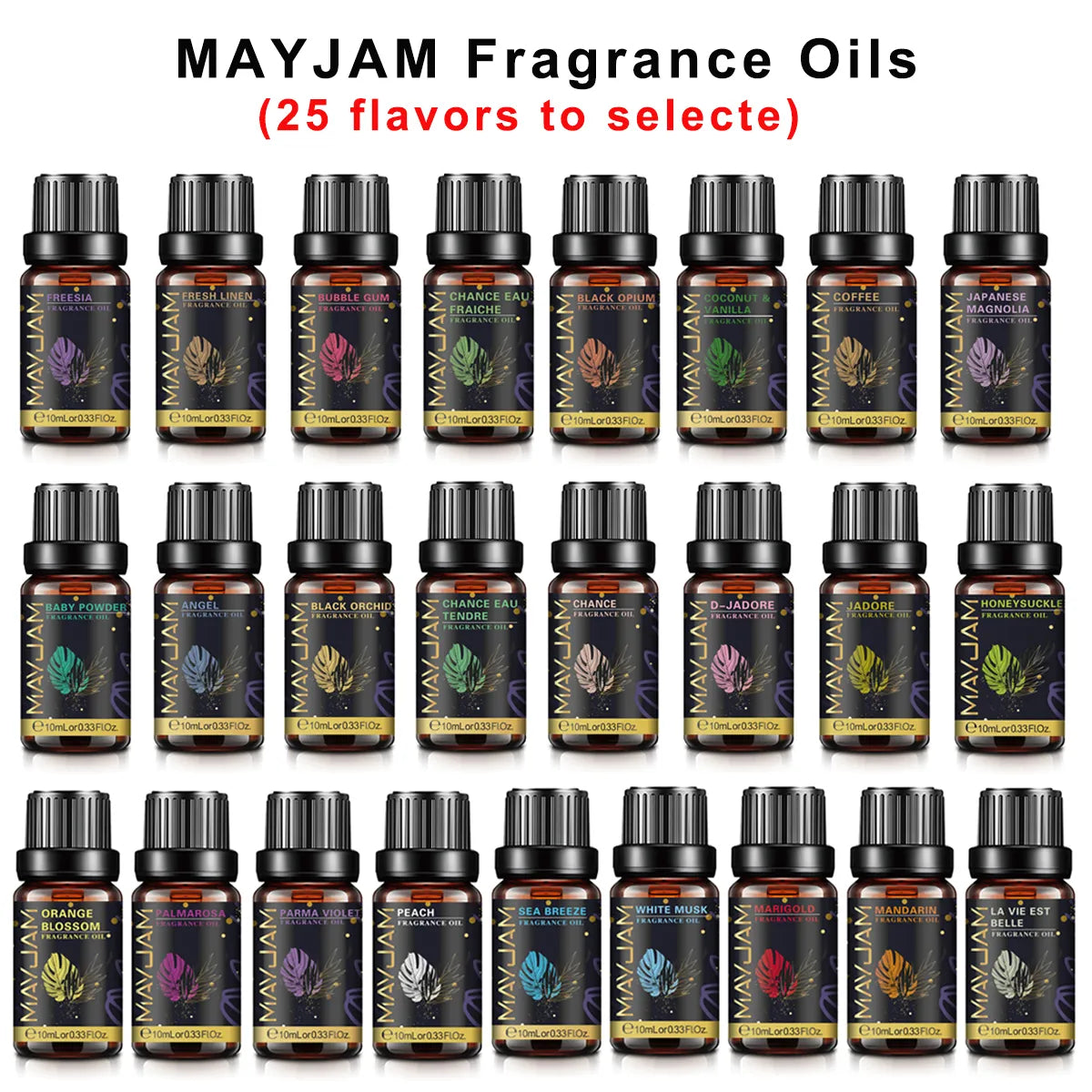 MAYJAM Fragrance Oils For Perfume Candle Making Car Air Freshener Clothes Hair Jadore Angel Magnolia Coconut Vanilla Aroma Oil