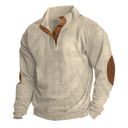 European Size Men's Outdoor Casual Stand Collar Long-sleeved Sweater