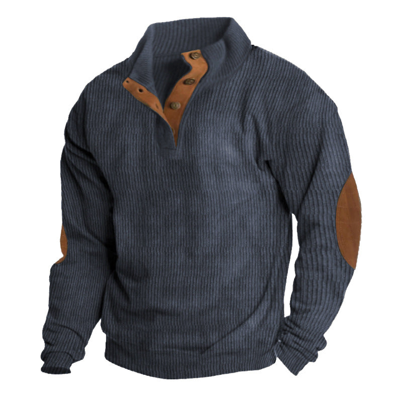European Size Men's Outdoor Casual Stand Collar Long-sleeved Sweater