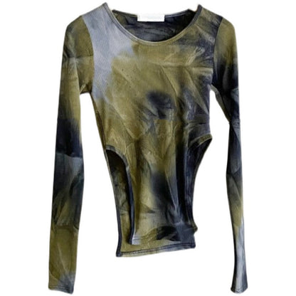 Vintage Halo Dyed Thread Hollow Out Bottom Shirt